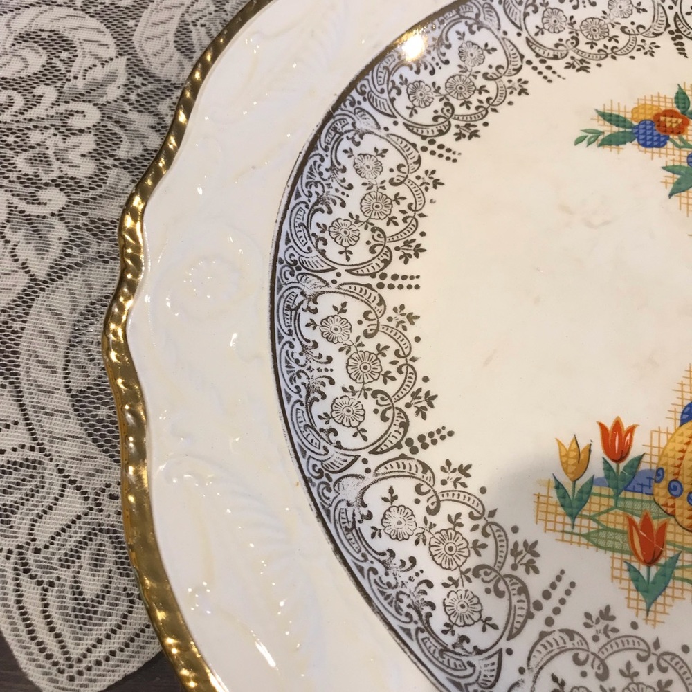 SERVING PLATTER 22K gold TRIM - Picture 6 of 14